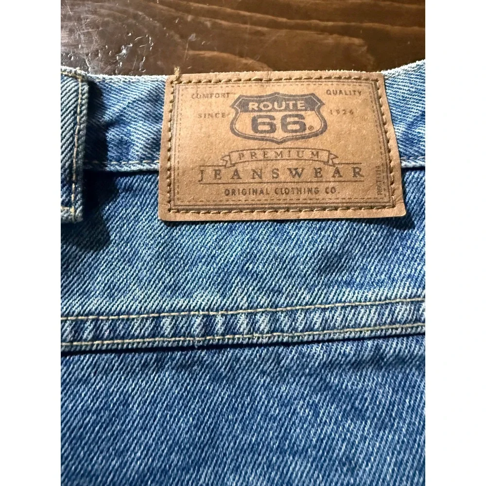 Route 66 Big Mens Relaxed Fit Denim Shorts Blue Medium Wash Size 46 NWT Jorts
